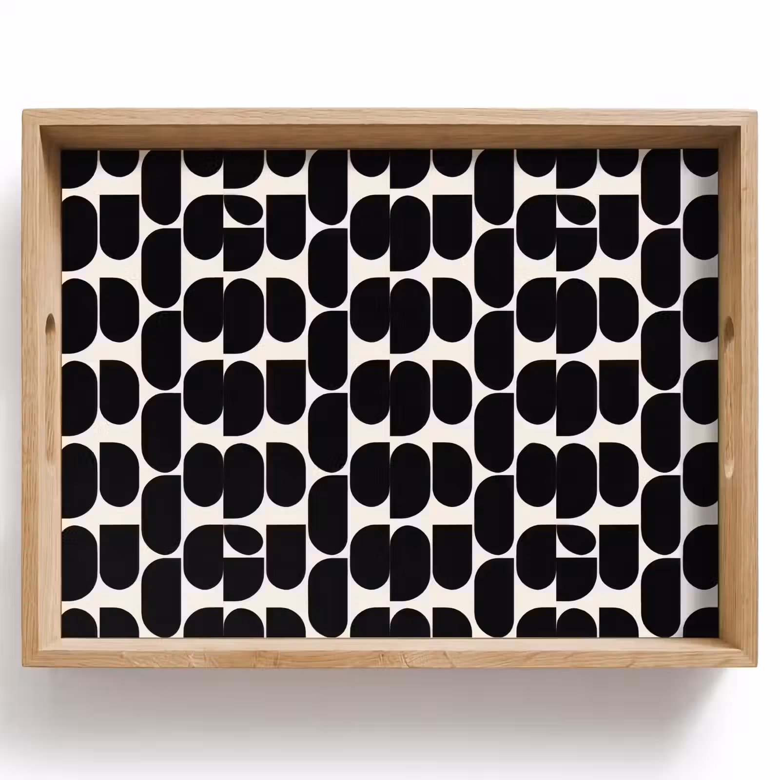 Tablett - Modern - Gemustert - Schwarz — 1