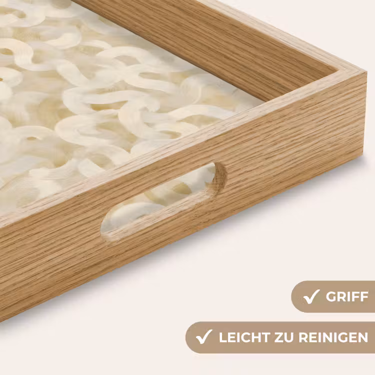 Tablett - Abstrakt - Linien - Beige — 8