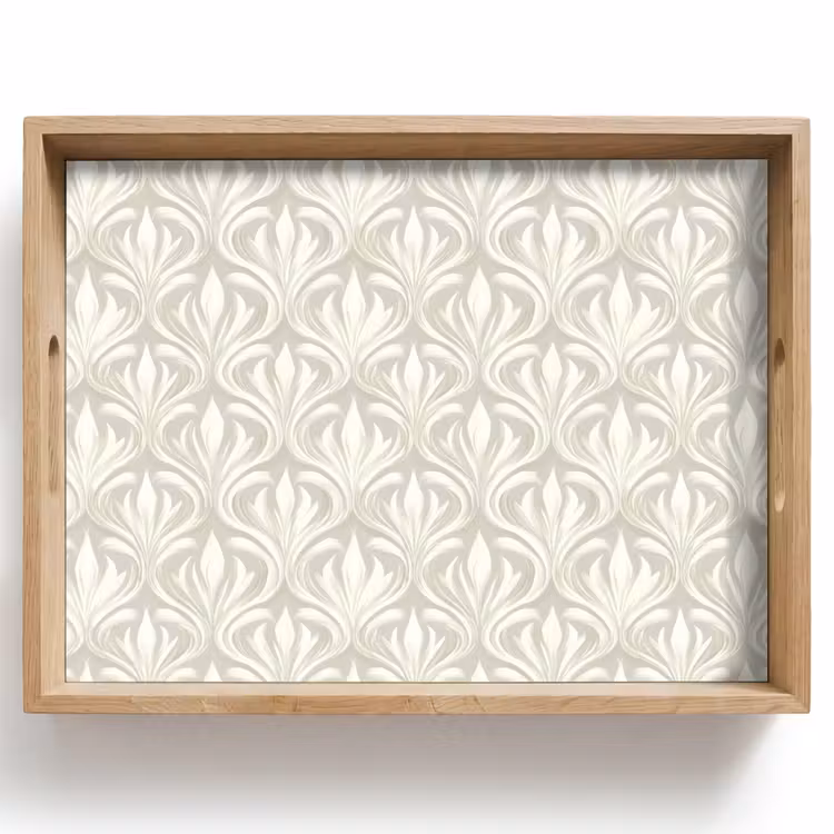 Tablett - Barock - Muster - Beige — 1