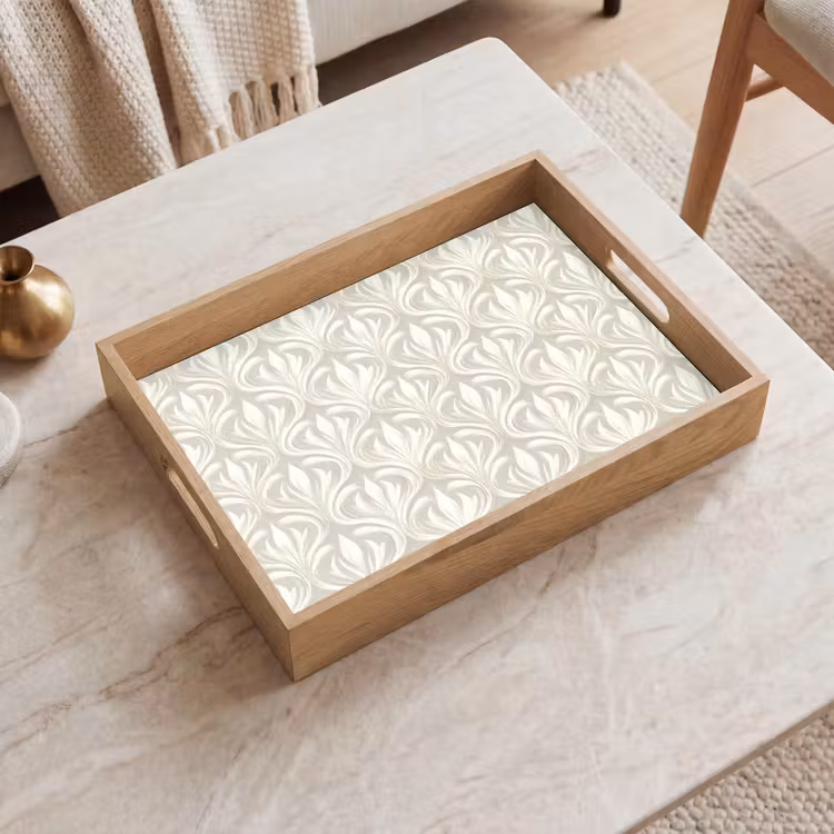 Tablett - Barock - Muster - Beige — 2