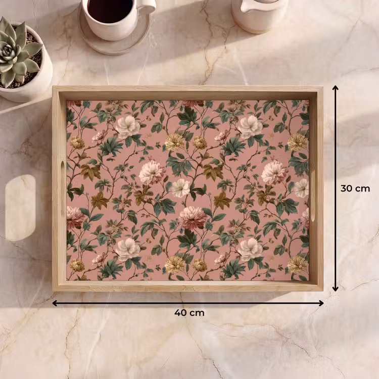 Tablett - Blumen - Klassisch - Rosa — 7