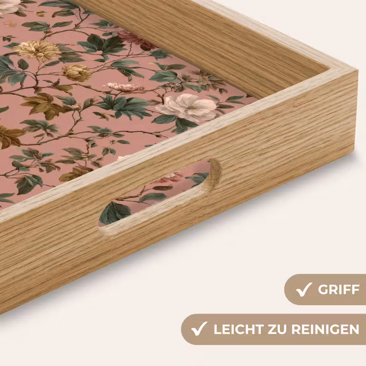 Tablett - Blumen - Klassisch - Rosa — 8