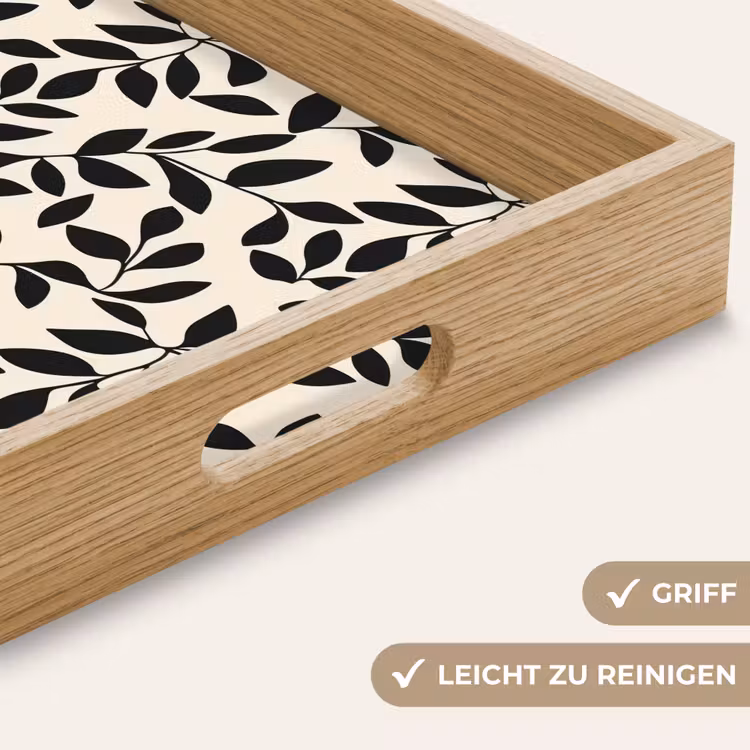 Tablett - Elegant - Gemustert - Schwarz - Beige — 8