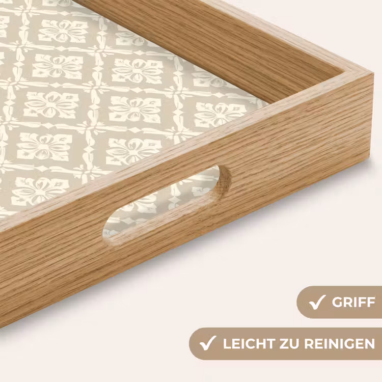 Tablett - Floral - Ornament - Beige — 8