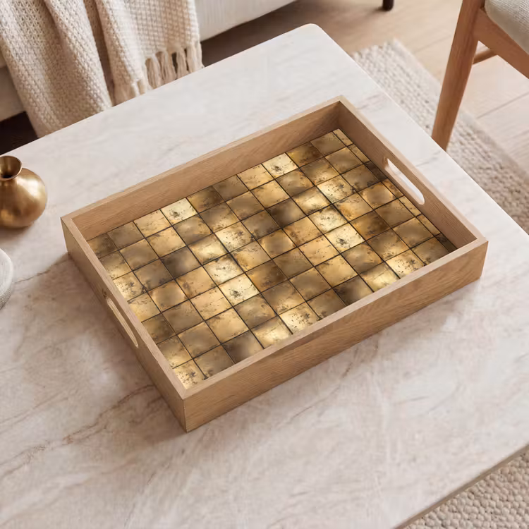 Tablett - Geometrisch - Kacheln - Gold — 2