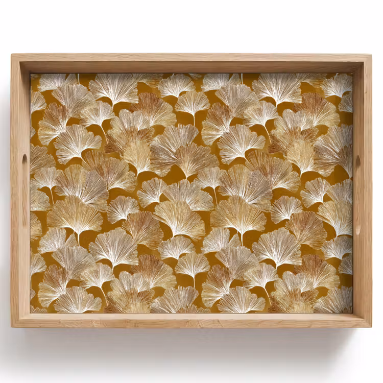 Tablett - Ginkgo - Blätter - Gold — 1