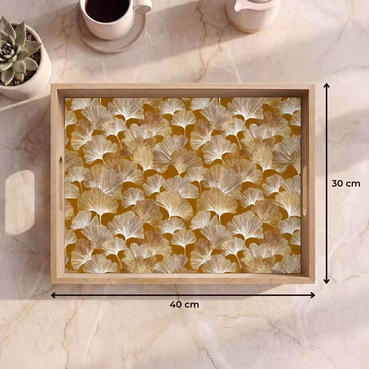 Tablett - Ginkgo - Blätter - Gold — 7