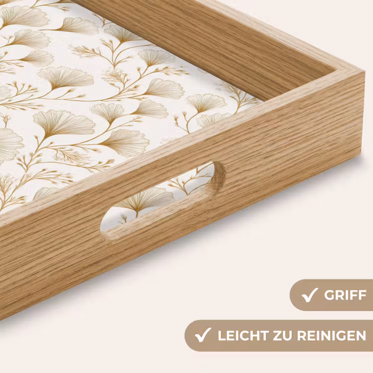 Tablett - Ginkgo - Zweige - Gold — 8