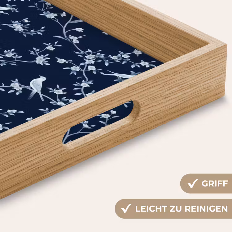 Tablett - Grafik - Blütenzweig - Blau — 8