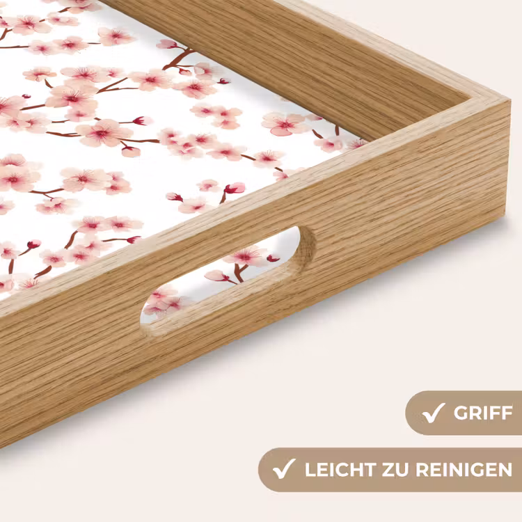Tablett - Kirschblüte - Zweige - Rosa — 8