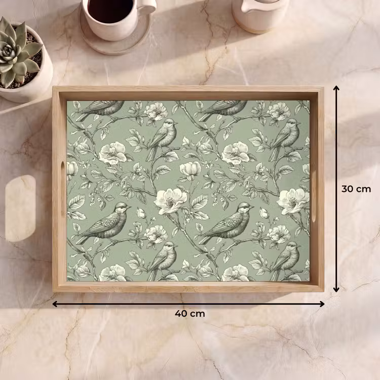 Tablett - Klassisch - Botanisch - Grün — 7