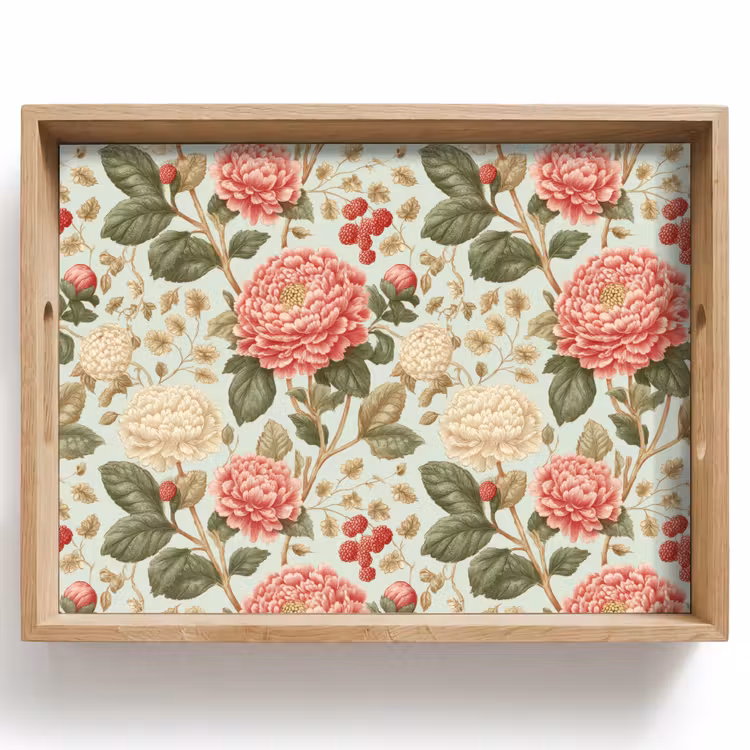 Tablett - Klassisch - Botanisch - Mehrfarbig — 1