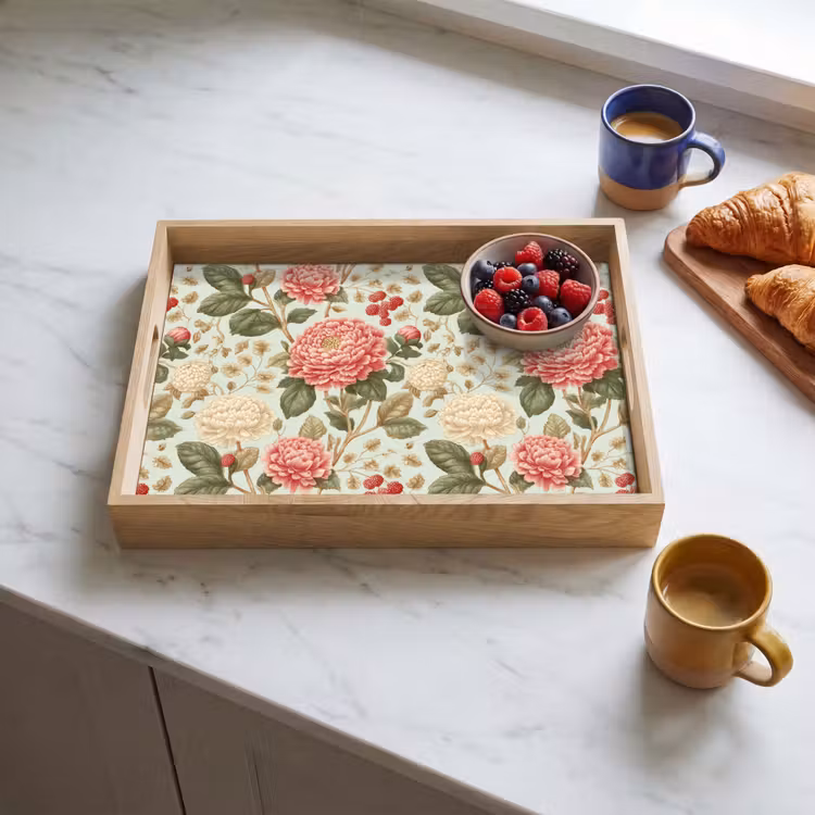Tablett - Klassisch - Botanisch - Mehrfarbig — 3