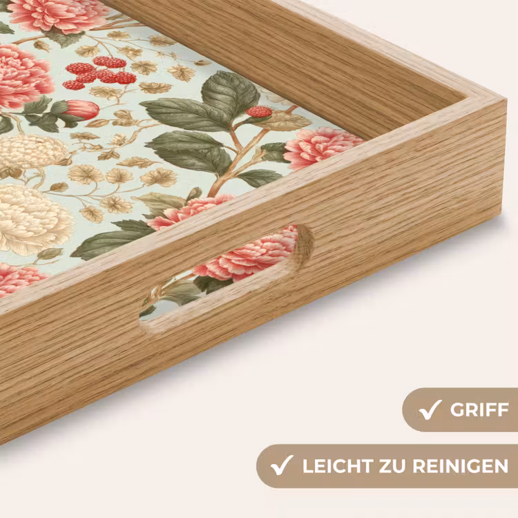 Tablett - Klassisch - Botanisch - Mehrfarbig — 8
