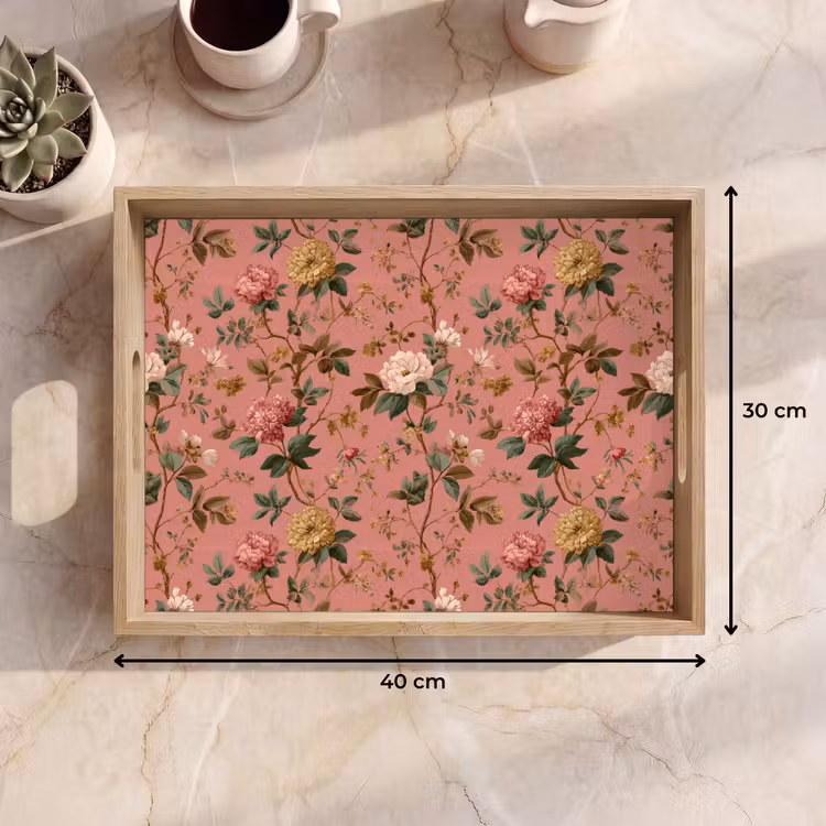 Tablett - Klassisch - Botanisch - Rosa — 7
