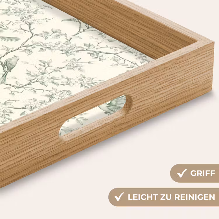 Tablett - Klassisch - Vögel - Grün — 8