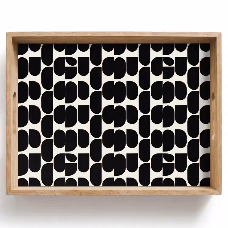Tablett - Modern - Gemustert - Schwarz — 1