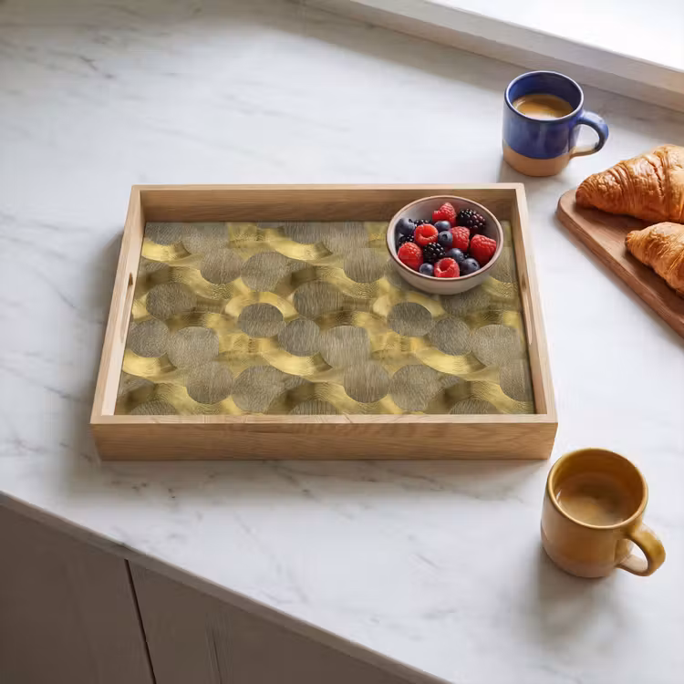 Tablett - Modern - Geometrisch - Gold — 3