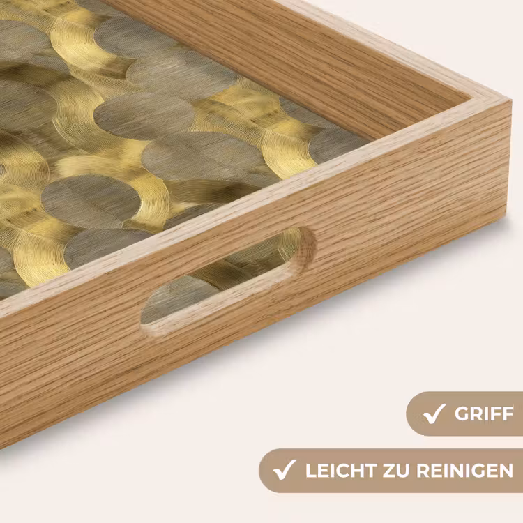 Tablett - Modern - Geometrisch - Gold — 8