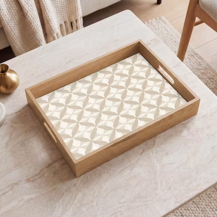 Tablett - Muster - Klassisch - Beige — 2