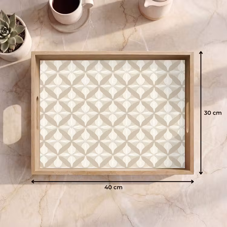 Tablett - Muster - Klassisch - Beige — 7