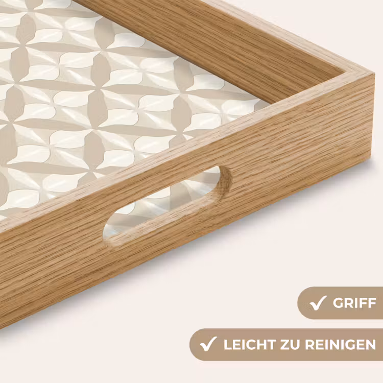 Tablett - Muster - Klassisch - Beige — 8
