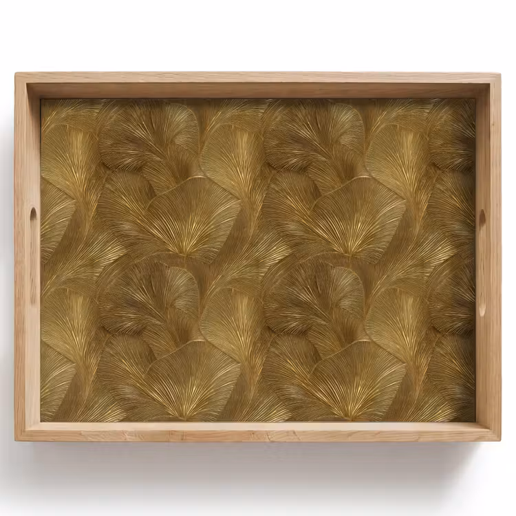 Tablett - Organisch - Linien - Gold — 1