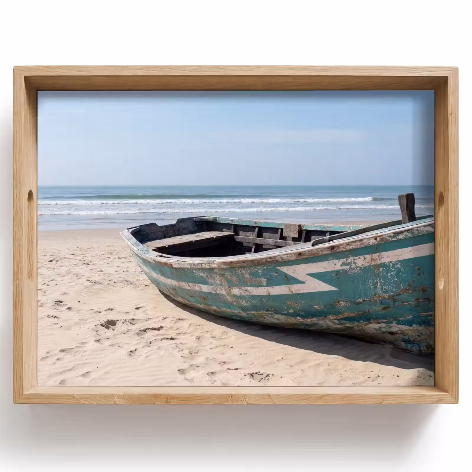 Tablett - Boot - Sandstrand - Meer — 1