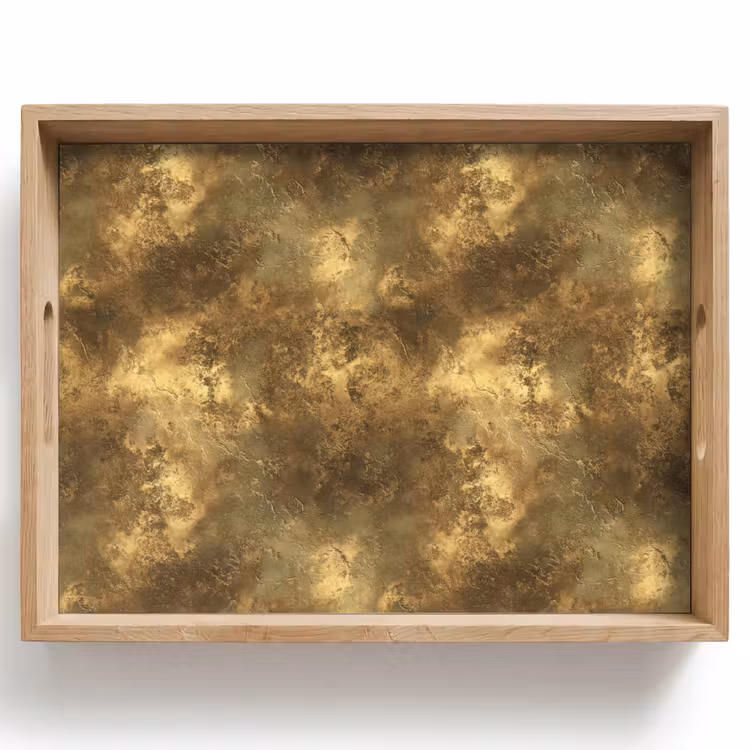 Tablett - Antik - Metallic-Look - Gold — 1