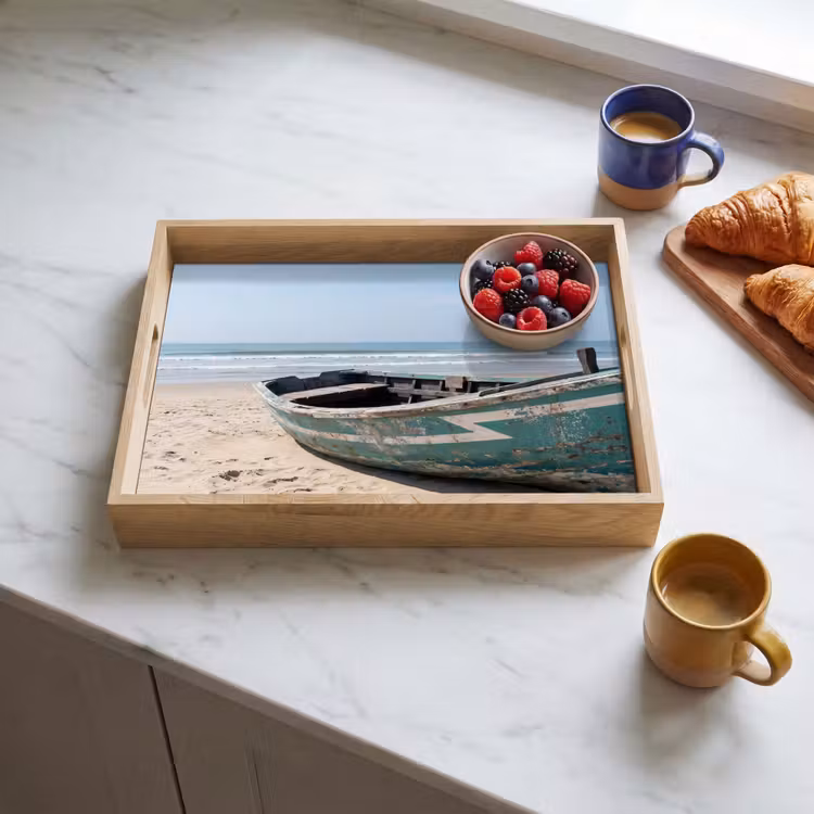 Tablett - Boot - Sandstrand - Meer — 3