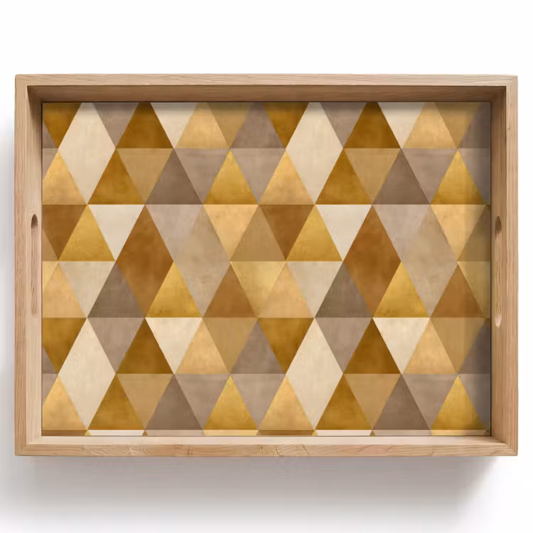 Tablett - Geometrisch - Dreieck - Gold — 1