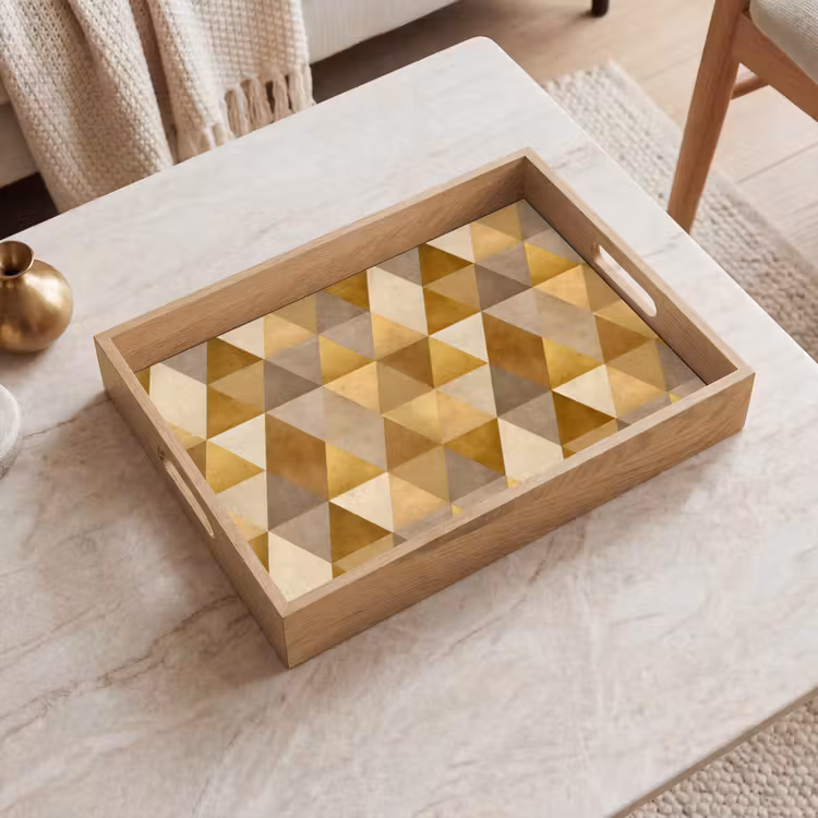 Tablett - Geometrisch - Dreieck - Gold — 2