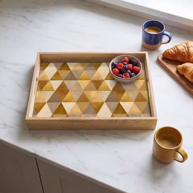 Tablett - Geometrisch - Dreieck - Gold — 3