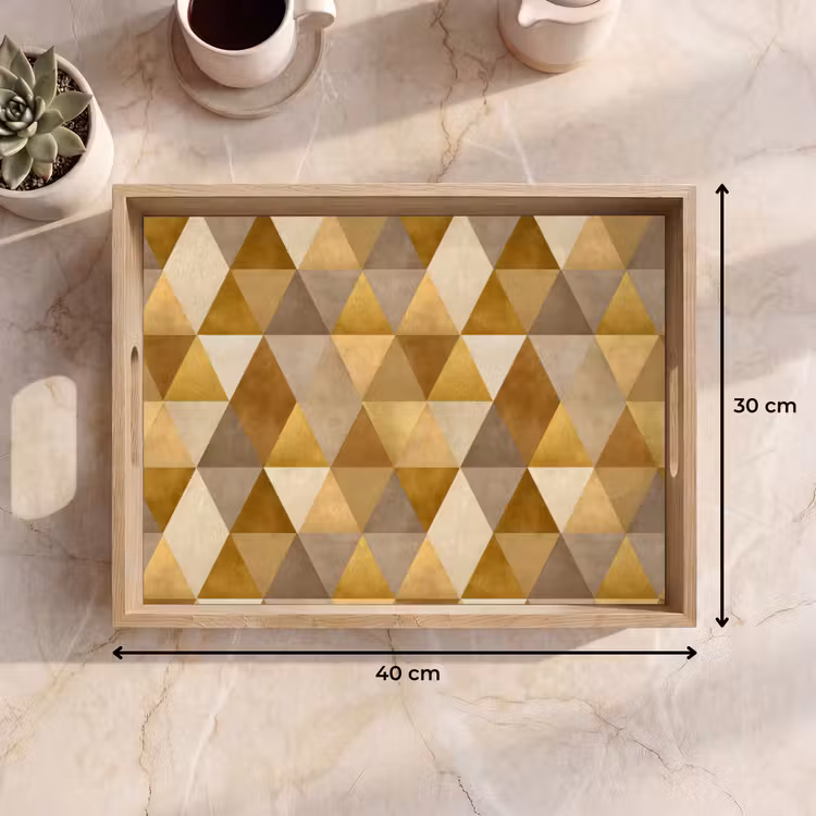 Tablett - Geometrisch - Dreieck - Gold — 7