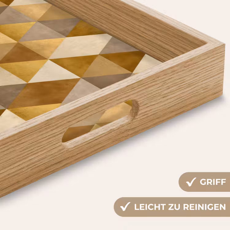 Tablett - Geometrisch - Dreieck - Gold — 8