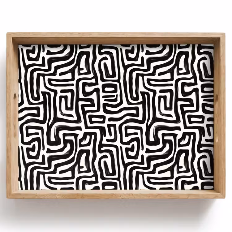 Tablett - Grafik - Linien - Schwarz und weiß — 1