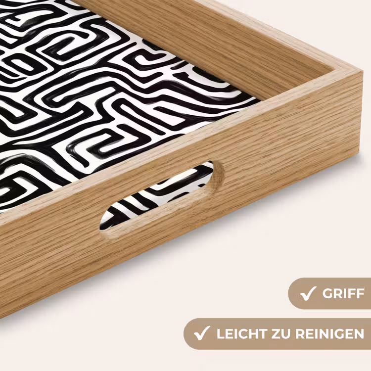 Tablett - Grafik - Linien - Schwarz und weiß — 8