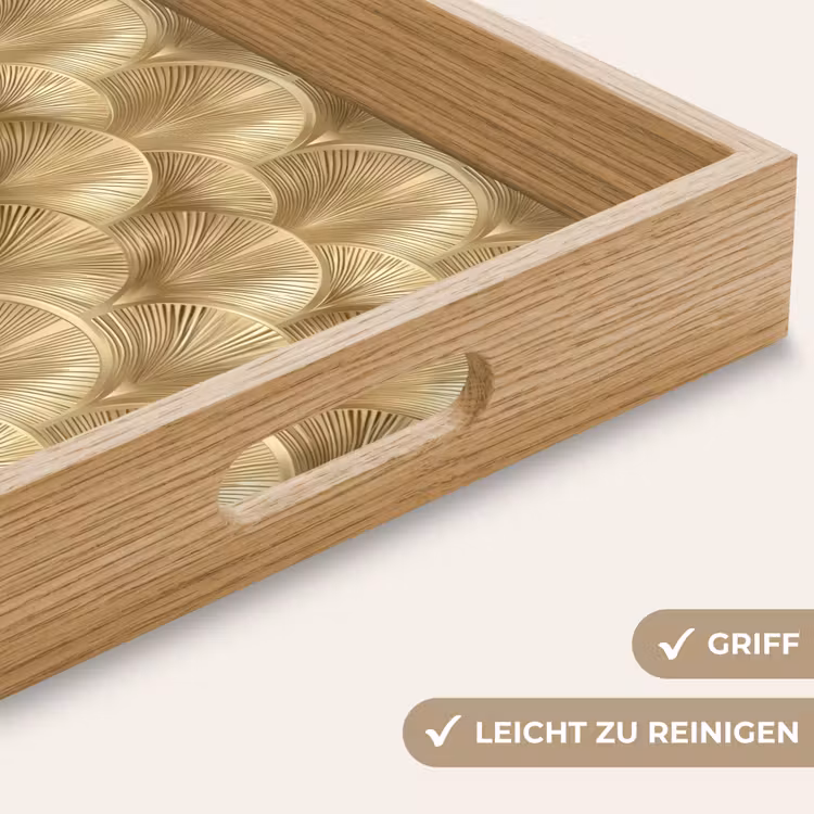 Tablett - Muster - Fächer - Gold — 8