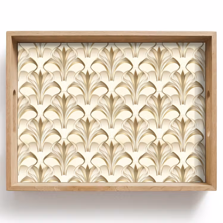 Tablett - Ornament - Barock - Gold — 1