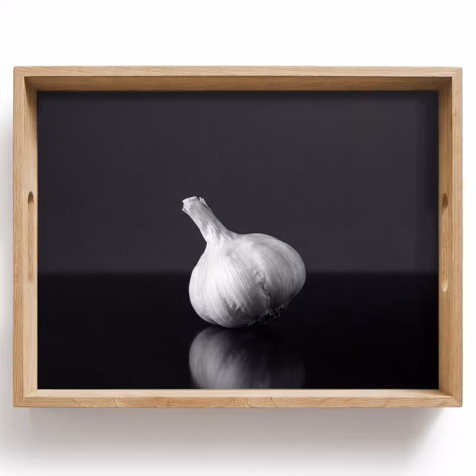 Tablett - Knoblauch - Schwarz - Weiß — 1