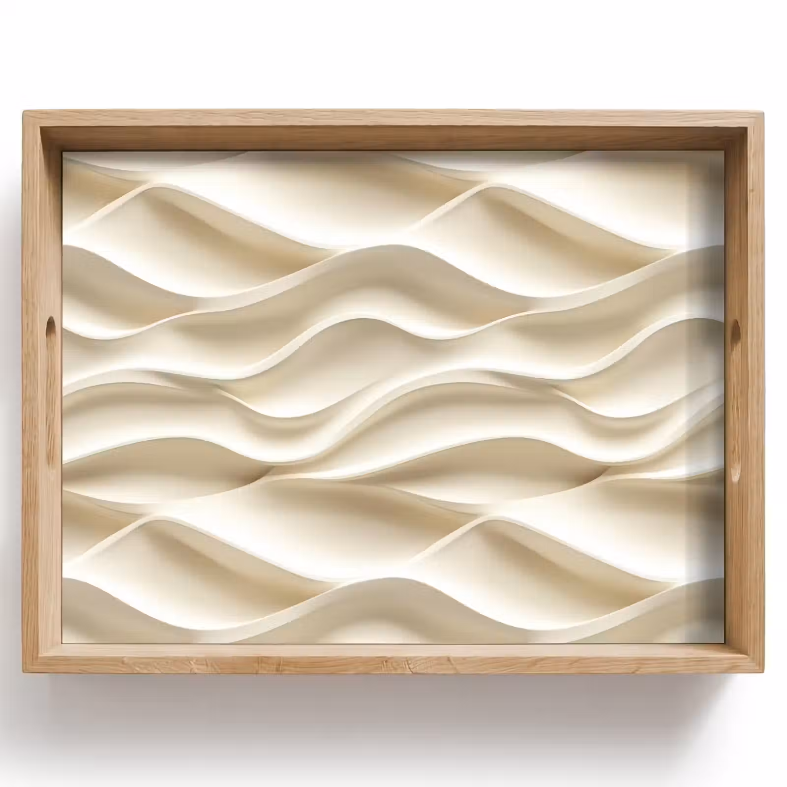 Tablett - Linien - Gewellt - Creme — 1
