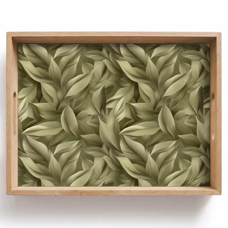 Tablett - Blätter - Modern - Grün — 1
