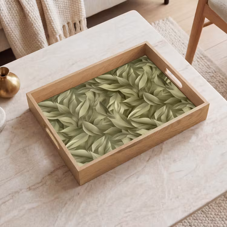 Tablett - Blätter - Modern - Grün — 2