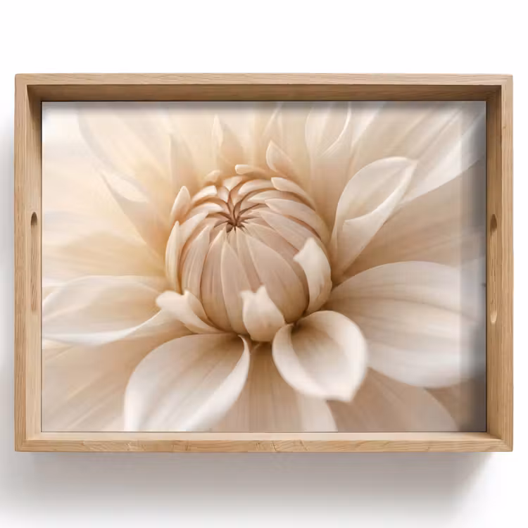 Tablett - Blume - Dahlie - Weiß — 1