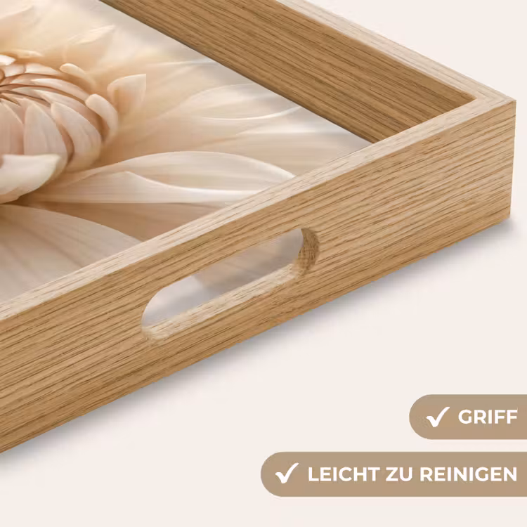 Tablett - Blume - Dahlie - Weiß — 8