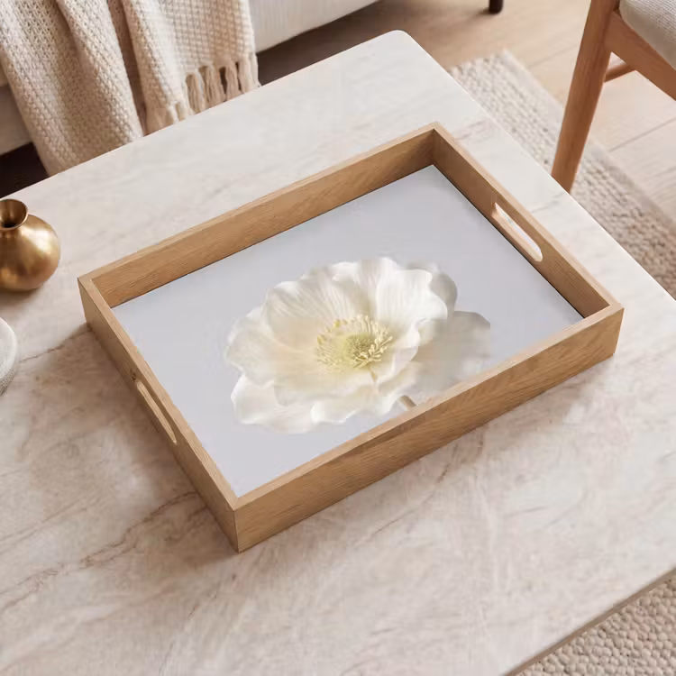 Tablett - Blume - Minimalistisch -Weiß — 2