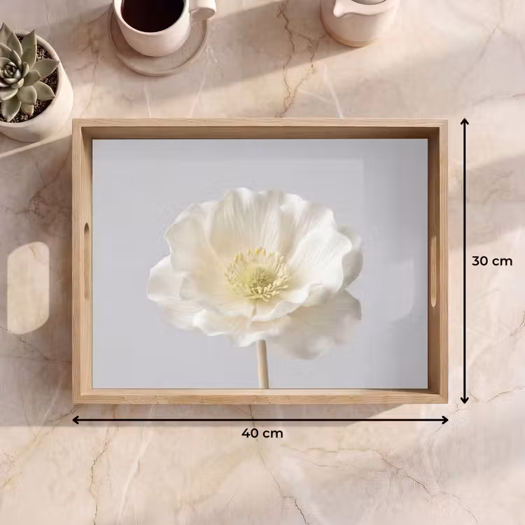 Tablett - Blume - Minimalistisch -Weiß — 7