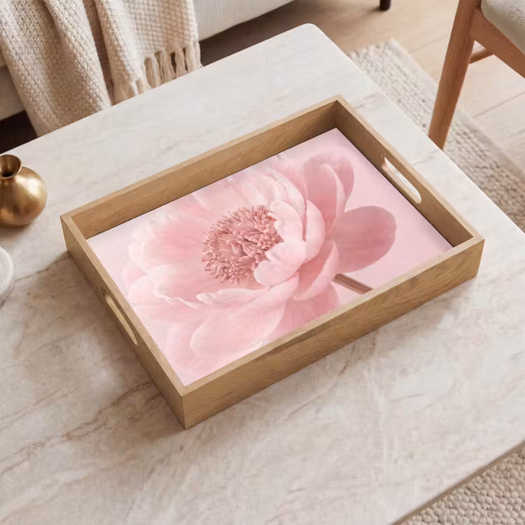 Tablett - Blume - Pfingstrose - Rosa — 2