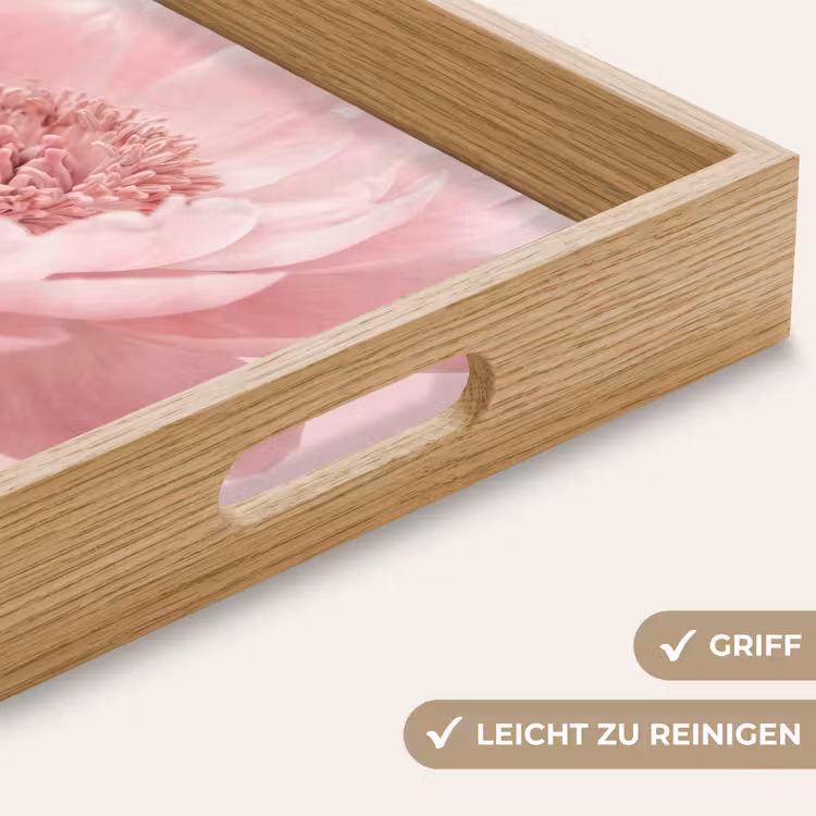 Tablett - Blume - Pfingstrose - Rosa — 8