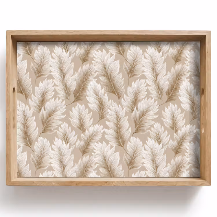 Tablett - Botanisch - Muster - Beige — 1
